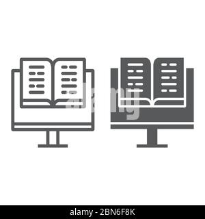 Ligne d'éducation virtuelle et icône de glyphe, éducation et école, graphique vectoriel de signe d'apprentissage en ligne, une icône linéaire sur fond blanc, eps 10. Illustration de Vecteur