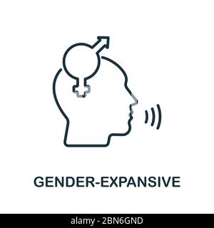 Icône de la collection lgbt pour les femmes. Simple ligne Gender-expansive icône pour les modèles, la conception web et l'infographique Illustration de Vecteur