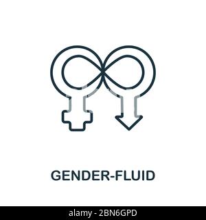 Gender-Fluid Icon de la collection lgbt. Icône Gender-Fluid simple Line pour les modèles, la conception Web et les infographies Illustration de Vecteur