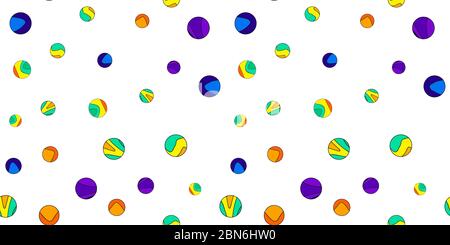 Cercles colorés - motif sans couture. Cercles de dessins animés amusants Illustration de Vecteur