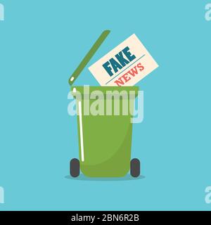 Faux journal dans la poubelle. Illustration vectorielle Illustration de Vecteur