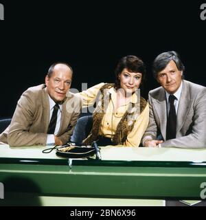 KO - OK, Quizshow im Vorabendprogramm, Deutschland 1977 - 1980, Rateteam: Jürgen Roland, Birke Bruck, Guido Baumann Banque D'Images