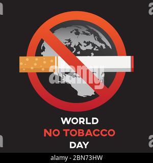 monde pas de texte de jour de tabac fond , carte de voeux ou affiche pour campagne arrêter de fumer Illustration de Vecteur