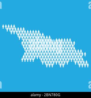 Population de Géorgie. Carte statistique faite de bâton figure personnes Illustration de Vecteur