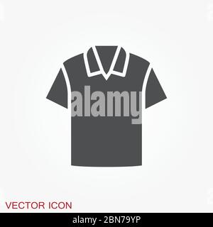 Icône de chemise, silhouette de vêtements, symbole vectoriel isolé sur fond. Illustration de Vecteur