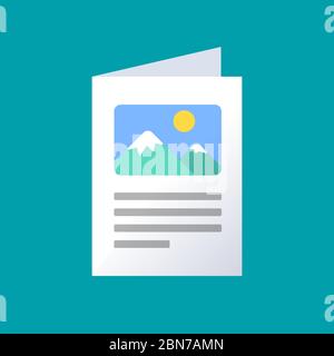 Télévision couleur, icône vecteur Brochure Brochure d'information à l'icône. Fichier avec l'icône Photos. Illustration de Vecteur