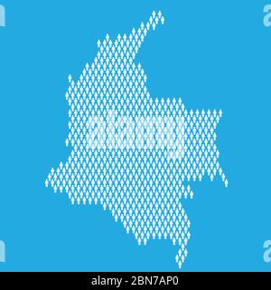 Population de Colombie. Carte statistique faite de bâton figure personnes Illustration de Vecteur