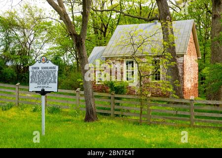 USA Maryland MD Poolesville Seneca une salle école historique 1800 Banque D'Images