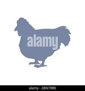 Mignon ferme française poulet silhouette vecteur clipart. Volaille de style rustique dessinée à la main. Illustration de style campagne de poulet pour le graphique de ferme EPS 10. Illustration de Vecteur