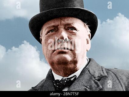 Winston CHURCHILL (1874-1965) homme d'État britannique vers 1940 Banque D'Images