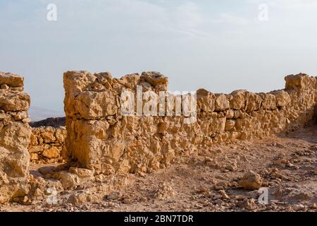 Ruines du château des Hérodes dans la forteresse de Masada, Israël. Banque D'Images