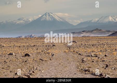 Le sentier iInca, menant au volcan Lascar, région d'Anotfagusta, Chili Banque D'Images