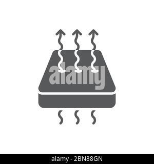 Symbole d'icône vecteur de matelas respirant isolé sur fond blanc Illustration de Vecteur