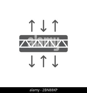 Symbole d'icône vecteur de matelas respirant isolé sur fond blanc Illustration de Vecteur
