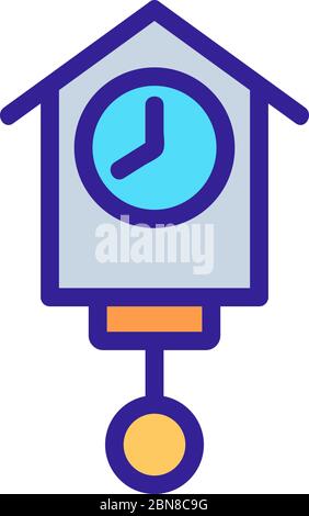 horloge en forme de maison avec vecteur d'icône de pendule Illustration de Vecteur