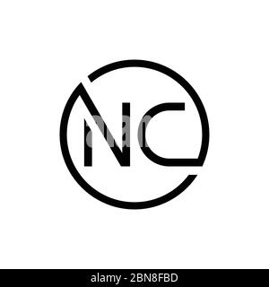 Modèle de scénario de logo CN de lettre initiale. Design du logo de lettre NC abstrait créatif Illustration de Vecteur