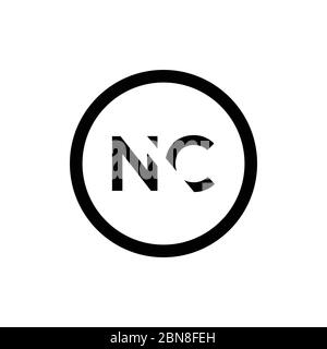 Modèle de scénario de logo CN de lettre initiale. Design du logo de lettre NC abstrait créatif Illustration de Vecteur