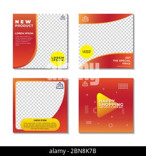 Bannière Web élégante et promotionnelle. Modèle de publication de médias sociaux modifiable. Motif circulaire à thème jaune et orange. Adapté à votre entreprise. Illustration de Vecteur