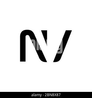 Modèle de vecteur de conception de logo NV de lettre initiale. Design du logo Creative Abstract NV Letter Illustration de Vecteur