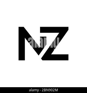 Modèle de vecteur de conception de logo NZ de la lettre initiale. Creative Abstract NZ lettre logo Design Illustration de Vecteur