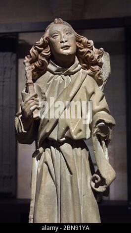 Annonciation Angel 15th Century, Brabant, Belge, Belgique, Flamand, Pays-Bas, néerlandais. Annonciation, bénie, Vierge Marie, l'annonce par l'ange Gabriel, Marie qu'elle concevrait, porte un fils par une naissance vierge, devenir la, mère de Jésus Christ, Messie chrétien et fils de Dieu, Incarnation, Banque D'Images