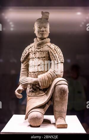 Pétrissez Archer, musée des guerriers en terre cuite, Xian Banque D'Images