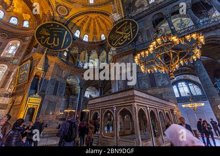 Intérieur de Hagia Sophia à Istanbul, Fatih, Turquie Banque D'Images