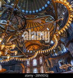 Intérieur de Hagia Sophia à Istanbul, Fatih, Turquie Banque D'Images