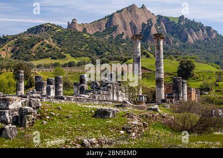 Ruines hellénistiques à Laodykeia près de Pamukkale, Turquie Banque D'Images