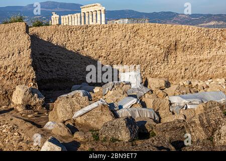 Ruines hellénistiques à Laodykeia près de Pamukkale, Turquie Banque D'Images