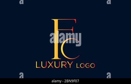 Modèle de monogramme initial du logo FC. Style élégant et simple logo moderne. Illustration de Vecteur