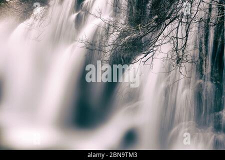 Source de la rivière Cuervo, Vega del Codorno, Serranía de Cuenca, Cuenca province, Castille la Manche, Espagne, Europe Banque D'Images