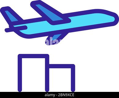 son de l'avion passant devant des maisons icône vecteur illustration du contour Illustration de Vecteur