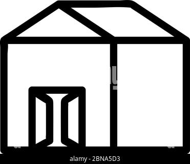 illustration vectorielle de l'icône de garage avec portes ouvertes Illustration de Vecteur