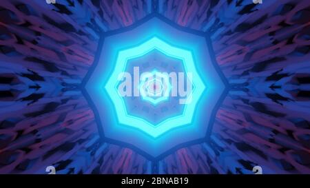 Projection virtuelle de plusieurs lumières disposées dans une répétition semi-circulaire derrière un arrière-plan plus sombre Banque D'Images