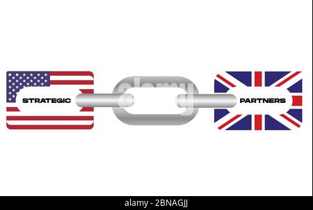 Strategic Partnership USA UK Trade Deal Illustration de Vecteur