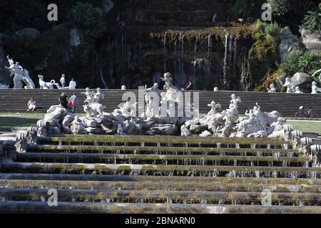 Caserta, Italie - 10 juin 2012 - Palais Royal de Caserta - la fontaine de Vénus et d'Adonis Banque D'Images