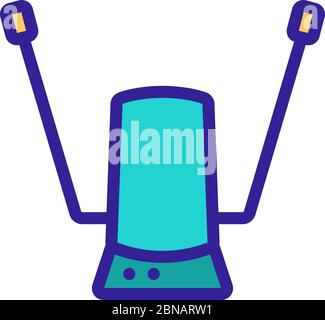 antenne adaptée pour la réception de signaux de télévision terrestres illustration vectorielle d'icône Illustration de Vecteur