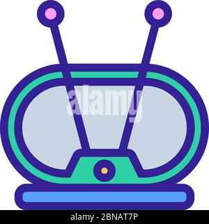 illustration vectorielle de l'icône d'antenne terrestre hdtv Illustration de Vecteur