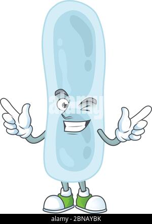 Dessin animé concept de klebsiella pneumoniae montrant l'oeil mignon de clin d'œil Illustration de Vecteur