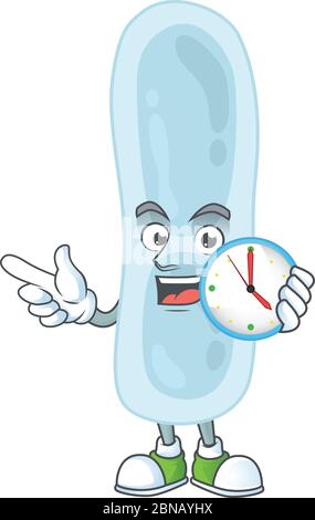 dessin animé concept de klebsiella pneumoniae avec une horloge circulaire Illustration de Vecteur