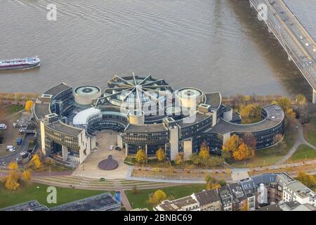 , Landtag de Rhénanie-du-Nord-Westphalie à Düsseldorf, 17.11.2017, vue aérienne, Allemagne, Rhénanie-du-Nord-Westphalie, Basse-Rhin, Düsseldorf Banque D'Images