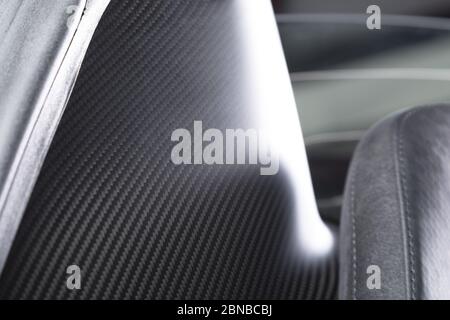 Gros plan sur les détails intérieurs d'une voiture moderne Banque D'Images