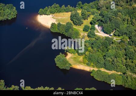 , région du lac d'Entenfang à Muelheim sur la Ruhr, 17.08.2016, vue aérienne, Allemagne, Rhénanie-du-Nord-Westphalie, Mueheim an der Ruhr Banque D'Images