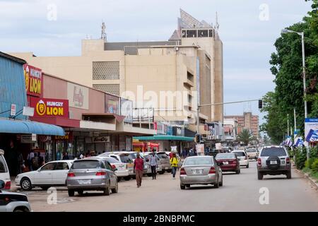 ZAMBIE, capitale Lusaka, centre-ville, chemin du Caire, panneau, garder Lusaka propre Banque D'Images