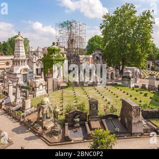 Milan, Italie, 8 juin 2019 - dans la partie juive du cimetière monumental (Cimitero Monumentaire) de la ville Banque D'Images