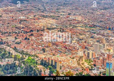 Paysage urbain de Bogota de Montserrate, image HDR Banque D'Images