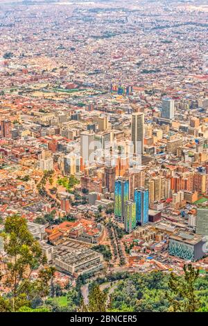 Paysage urbain de Bogota de Montserrate, image HDR Banque D'Images