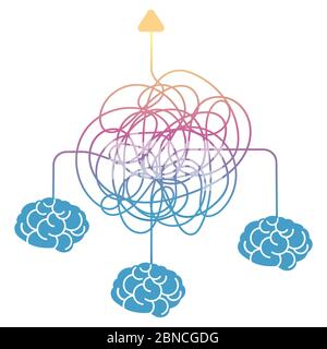 Recherche de chemin, de création d'équipe ou de remue-méninges vecteur illustration de concept isolé sur blanc Illustration de Vecteur