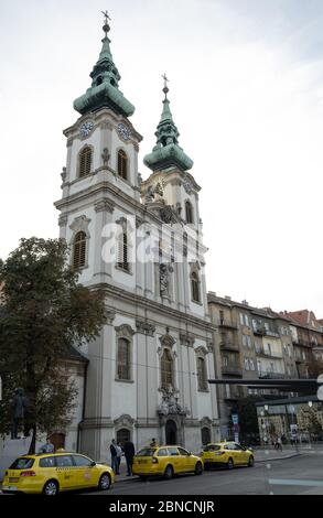 Budapest, Hongrie - 11 octobre 2019 : vue sur la paroisse de Sainte Anne, une église paroissiale catholique romaine à Budapest, Hongrie . Banque D'Images